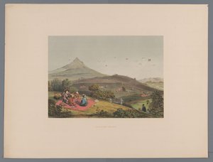 Vliegergevechten in een Japans heuvellandschap (Souvenir du Japon vues d