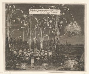 Feuerwerk bei der Pleißenburg, 8. Juli 1667 von Anonymous