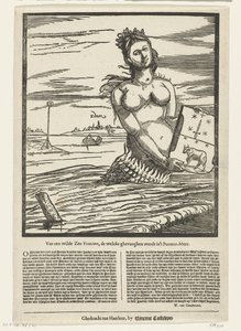 Meerjungfrau von Edam, 1403. Von einer wilden Meeresfrau, die im Purmer-Meer gefangen wurde (Titel auf dem Objekt) von Anonymous