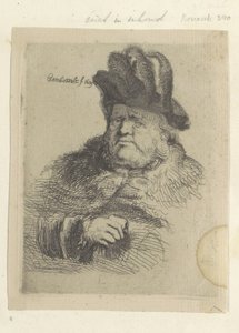 Sitzender dicker Mann mit hoher Mütze (Sammlung von fünfundachtzig Originaldrucken) von Anonymous