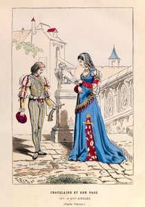 Eine Chatelaine und ihr Page im 15. Jahrhundert - Private Sammlung