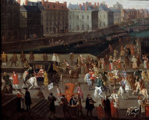 Aktivitäten und Passage auf der Pont Neuf in Paris von Anonymous Anonymous