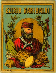 Werbung für Elixir Garibaldi, mit Porträt des italienischen Patrioten von Anonymous Anonymous