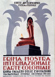Werbeplakat für die erste Ausstellung der Kolonialkunst