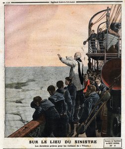 Am Ort des Unglücks, die letzten Gebete für die Opfer der Titanic. Auf seiner Jungfernfahrt von Southampton nach New York stieß der britische Transatlantikliner „Die Titanic“ in der Nacht vom 14. April auf einen Eisberg. von Anonymous Anonymous