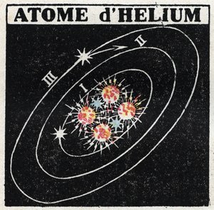 Atom und Wissenschaft: Heliumatom. Anonyme Illustration von 1925. Private Sammlung. von Anonymous Anonymous