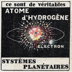 Atom und Wissenschaft: Wasserstoffatom. Anonyme Illustration von 1925. Private Sammlung. von Anonymous Anonymous