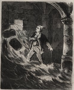 Fluchtversuch aus dem Bagne von Toulon im 19. Jahrhundert. Gravur in „Histoire des bagnes depuis leur création à nos jours“ (1877) von Pierre Zaccone. Private Sammlung. von Anonymous Anonymous