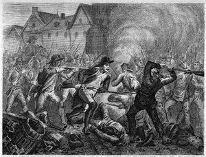 Schlacht von Le Mans 1793 während des Vendée-Krieges. Gravur von 1866 in „Histoire de la Revolution francaise“ von Adolphe Thiers. Private Sammlung. von Anonymous Anonymous