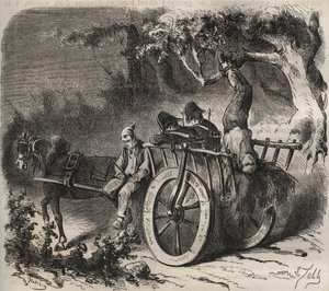 Kühne Flucht eines Sträflings aus dem Toulon-Bagne im 19. Jahrhundert. Gravur in „Histoire des bagnes depuis leur création à nos jours“ (1877) von Pierre Zaccone (1817-1895). Private Sammlung. von Anonymous Anonymous