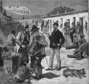 Stadt der Lumpensammler in Clichy, Paris. In „Le Petit Parisien“ am 07.08.1892