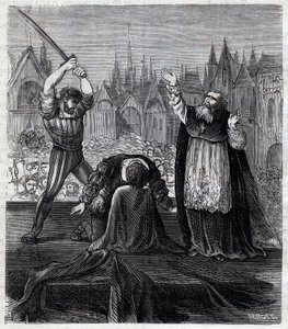 Enthauptung von Graf Egmont und Hoorn (1568) in Brüssel während der spanischen Tyrannei in den Niederlanden - Achtzigjähriger Krieg (1568-1648): die Enthauptung von Lamoral, Graf von Egmont, Prinz von Gavre (1522-1568), niederländischer Politiker. Er wurde