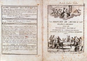 Doppelseite aus einem Handbuch der Musiktheorie von Vincenzo Panerai