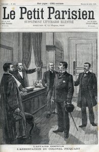Dreyfus-Affäre, 1898, die Verhaftung von Oberstleutnant Georges Picquart (1854-1914). In „le petit Parisien“ von 1898. von Anonymous Anonymous
