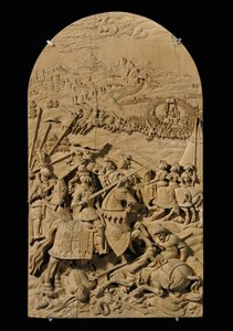 Acht geschnitzte Reliefs, Kirschholz