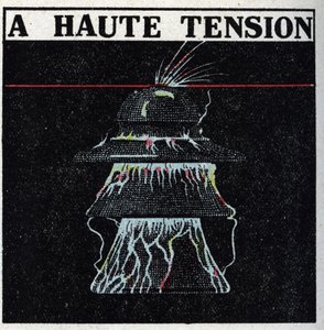 Elektrische Leitungen: Hochspannungsleitung. Anonyme Illustration von 1925. Private Sammlung.