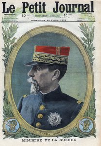 Erster Weltkrieg 1914-1918. Porträt von General Pierre Auguste Roques (1856-1920). In „Le Petite Journal“, am 23.04.1916. Private Sammlung