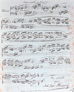 Erste Seite der Klaviermethode von J N Hummel (19. Jahrhundert) von Anonymous Anonymous