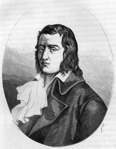 Französische Revolution: „Porträt von Francois Babeuf dit Gracchus (1760-1797) französischer Revolutionär - Gravur von 1863 in „Le Livre Rouge - Histoire De L