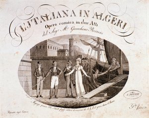 Frontispiz von „Die Italienerin in Algier“, Oper von Gioacchino Rossini