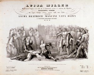 Frontispiz der Partitur von Luisa Miller, Oper von Giuseppe Verdi
