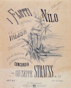 Frontispiz der Noten von „Nile Waters Waltzes“ für Klavier von Josef Strauss von Anonymous Anonymous