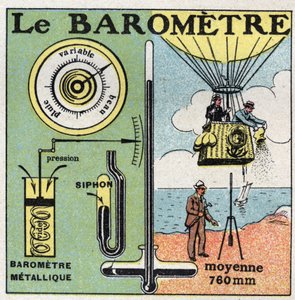 Gasdruck: das Metallbarometer. Anonyme Illustration von 1925. Private Sammlung. von Anonymous Anonymous