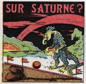 Schwerkraft: Messung der Masse auf dem Saturn. Anonyme Illustration von 1925. Privatsammlung. von Anonymous Anonymous