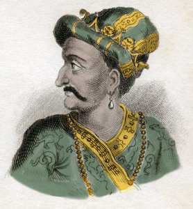Großmogul (Mogol oder Moghul) (wahrscheinlich Aurangzeb (1618-1707), auch bekannt als Alamgir) (Abu Muzaffar Muhiuddin Muhammad Aurangzeb Alamgi) - Gravur des 19. Jahrhunderts - Mailänder von Anonymous Anonymous