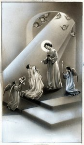 Heiliges Bild: Kommunion, Stufe der christlichen religiösen Erziehung von Anonymous Anonymous