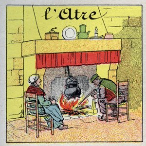 Heiztechnik: der Kamin. Anonyme Illustration von 1925. Private Sammlung. von Anonymous Anonymous