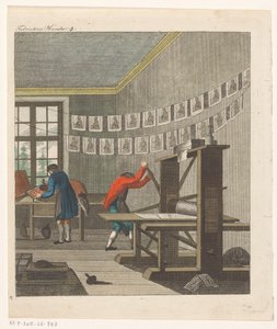 Innenansicht einer Druckerei, ca. 1750-1850 von Anonymous Anonymous