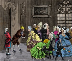 Joseph Balsamo, genannt Alessandro Graf von Cagliostro, empfangen vom Adel in Versailles um 1750