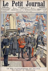 König Edward VII. verließ Cherbourg nach einer Reise nach Frankreich. Le Petit Journal, Mai 1903.