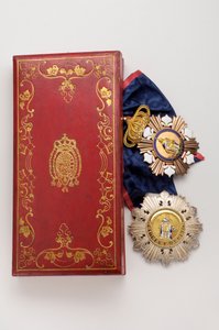 Königreich beider Sizilien - Orden des Heiligen Ferdinand und Verdienst: Abzeichen eines Rittergroßkreuzes eines Mitglieds des Großherzoglichen Hauses Baden - Mitte des 19. Jahrhunderts - Gold, Silber und Emaille von Anonymous Anonymous