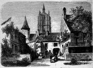 La maison au Mans von Paul Scarron (1610-1660), französischer Schriftsteller. Gravur des 19. Jahrhunderts