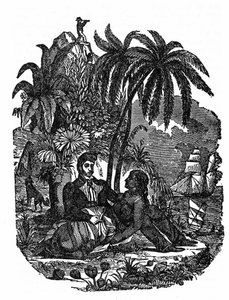 Das Leben der Piraten auf der Insel Madagaskar. Gravur aus „The pirate own book“ 1837 von Anonymous Anonymous
