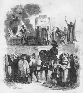 Le Bruloir - Verbrennung auf dem Scheiterhaufen - Illustration in „Mystères of the Inquisition and other secret societies of Spain“ von Victor de Fereal, Suberwick, Manuel Galo de Cuendias.