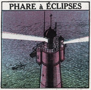 Lichtsignale: Eclipses-Leuchtturm. Anonyme Illustration von 1925. Private Sammlung. von Anonymous Anonymous