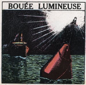 Lichtsignale: Leuchtboje. Anonyme Illustration von 1925. Private Sammlung von Anonymous Anonymous