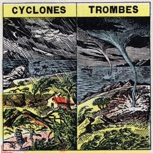 Meteorologie: Zyklone und Tornados. Anonyme Illustration von 1925. Privatsammlung.