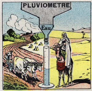 Meteorologie: Einfluss von Regen auf das Klima, Nutzung von Regen. Anonyme Illustration von 1925. Private Sammlung. von Anonymous Anonymous