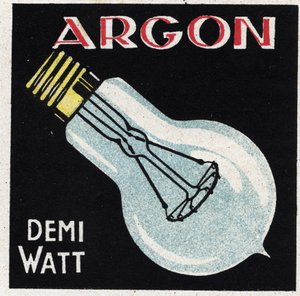 Neue Gaseigenschaften: Argon wird verwendet, um eine Halbwatt-Glühbirne zu füllen. Anonyme Illustration von 1925. Private Sammlung. von Anonymous Anonymous