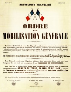 Mobilmachungsbefehl in Frankreich am 02. September