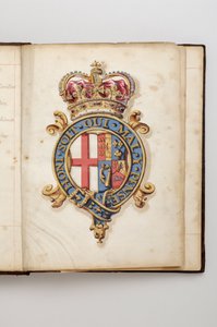 Orden des Hosenbandes: Buch der Statuten, das Charles Fitzroy, Herzog von Grafton gehörte - Königliche Wappen der Hannoveraner von 1714 bis 1801