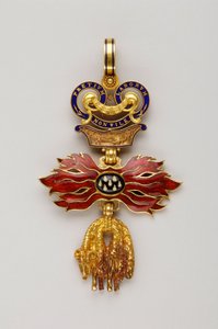 Orden vom Goldenen Vlies: Österreichisches Goldenes Vlies - Reduziertes Abzeichen - 1850-1900 - Gold und Emaille - Privatbesitz