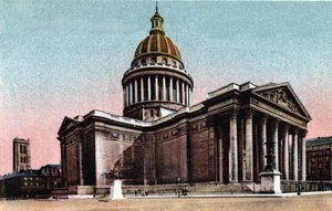 Paris: Außenansicht des Pantheons, erbaut 1757-1790 von Jacques Germain Soufflot (1713-1780). Fotografie von 1920 in "Künstlerisches Album" der Stadt Paris. Private Sammlung. von Anonymous Anonymous