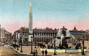 Paris: Blick auf den Place de la Concorde mit den Brunnen und dem Obelisken. Fotografie von 1920 im „Artistic Album“ der Stadt Paris. Private Sammlung. von Anonymous Anonymous