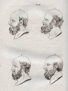 Physiognomie - Mehrere Köpfe des griechischen Philosophen Sokrates
