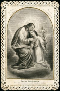 Andachtsbild: Jesus empfängt die Seelen der Gläubigen (Gravur) von Anonymous Anonymous